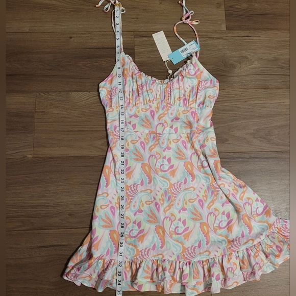 NWT Shore Brand "Sicily" Dress Pastel Paisley Women's Size Large Made in USA - Picture 12 of 14